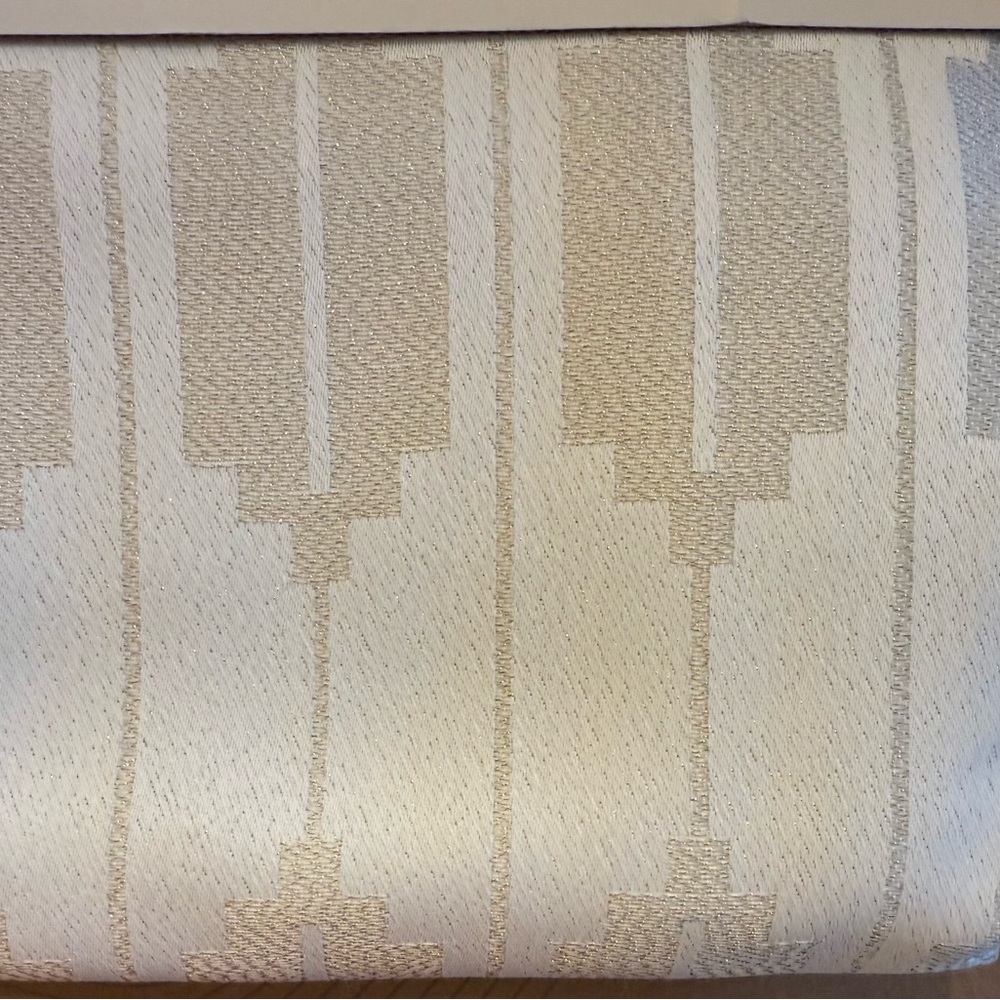 Threshold Cream and White Geometric Shower Curtain